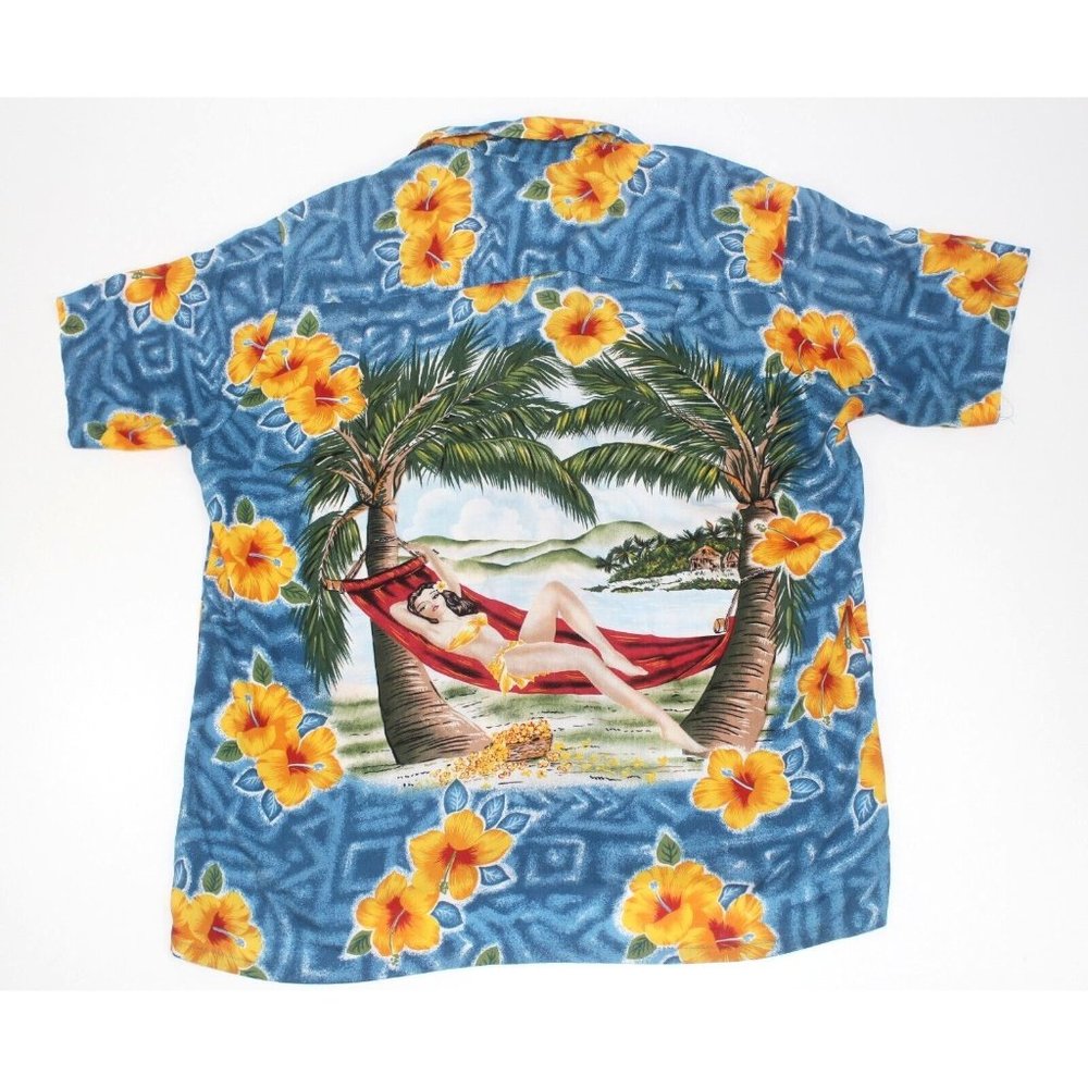 Vintage Kennington Mens Shirt‎ Size L California Beach Abstract Rayon Hawaiian